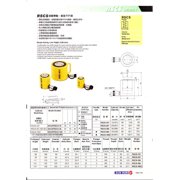 Silinder Hidrolik RSCS-101 10 Ton