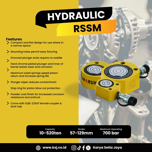 Hydraulic Flat Cylinder RSSM-500 Cap 45T Stroke 16mm Sun Run
