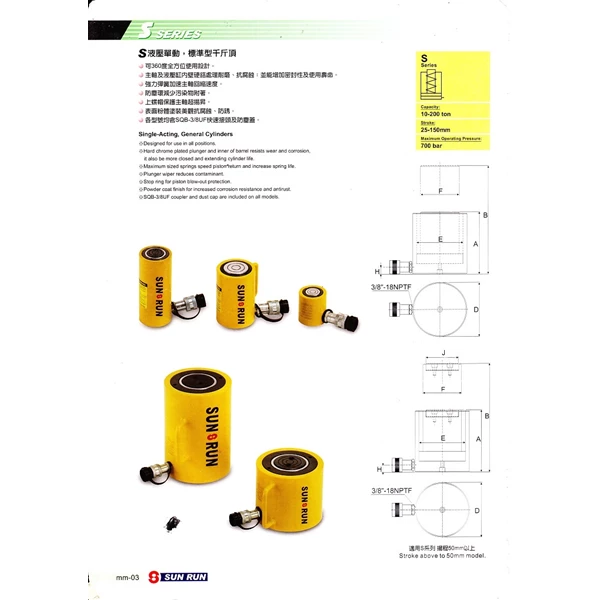Hydraulic Cylinder S30-150 30 Ton