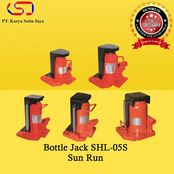 Hydraulic Bottle Jack Toe-Lift SHL-05S Top Cap 5 ton Stroke 110mm Sun Run