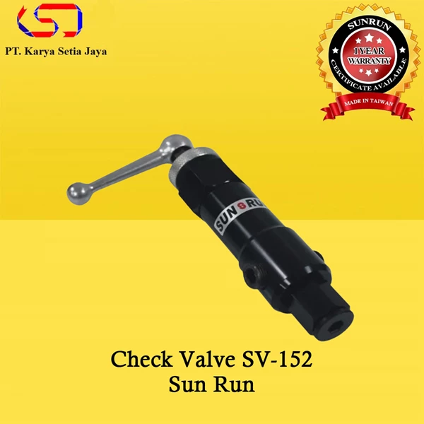 Manually Operated Check Valve SV-152 700 bar Sun Run