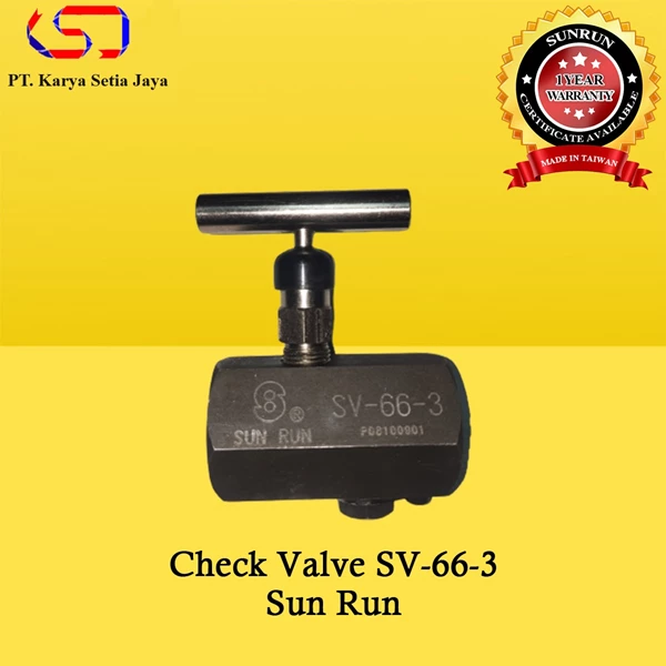 Manually Operated Check Valve SV-66-3 Sun Run